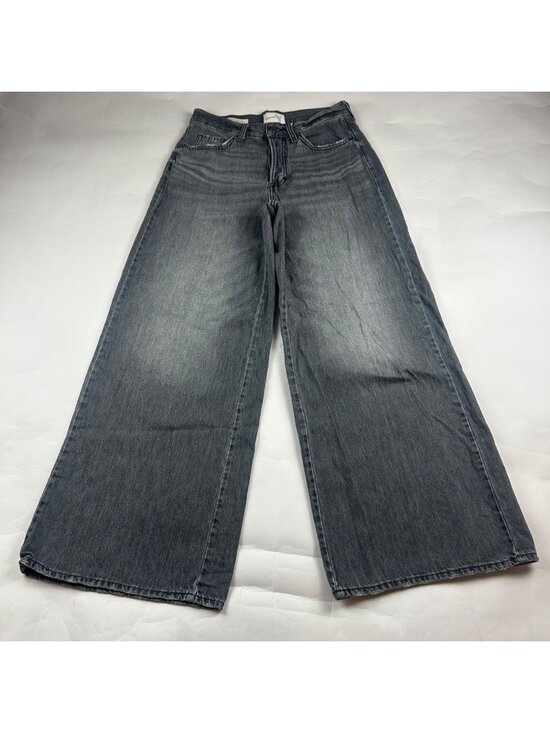 Universal Thread Denim - Universal Thread Washed Gray Distressed Denim Mid Rise Wide Leg Jeans 6R